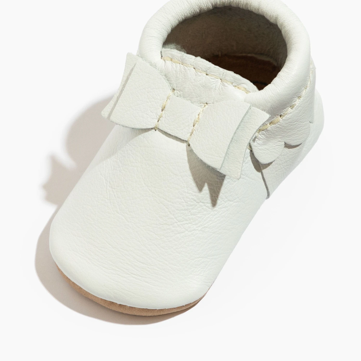 Toasted Bright White Bow Baby Shoe 2 Toasted Bright White Bow Baby Shoe - Image 2