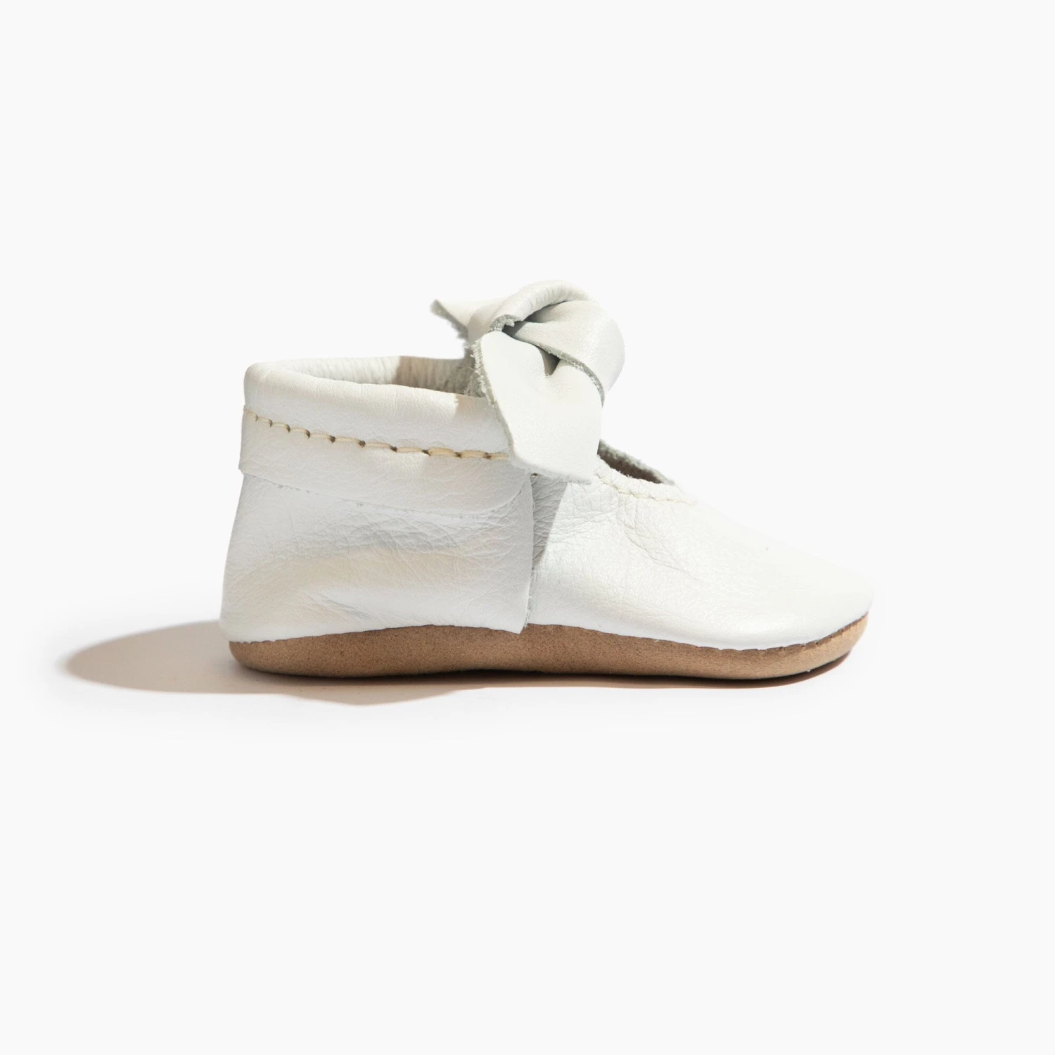 Toasted Bright White Knotted Bow Baby Shoe 3 Toasted Bright White Knotted Bow Baby Shoe - Image 3