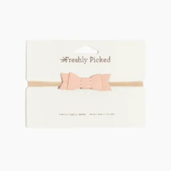 Blush Leather Bow Headband