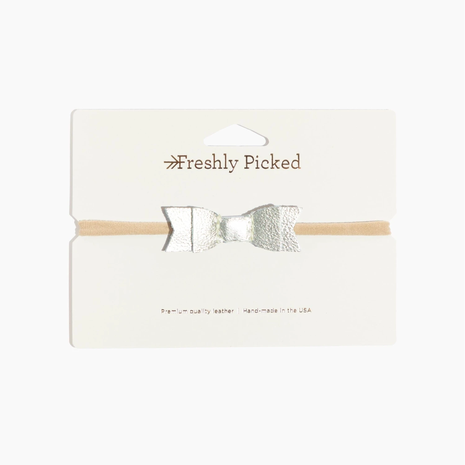 Silver Leather Bow Headband 1 Silver Leather Bow Headband