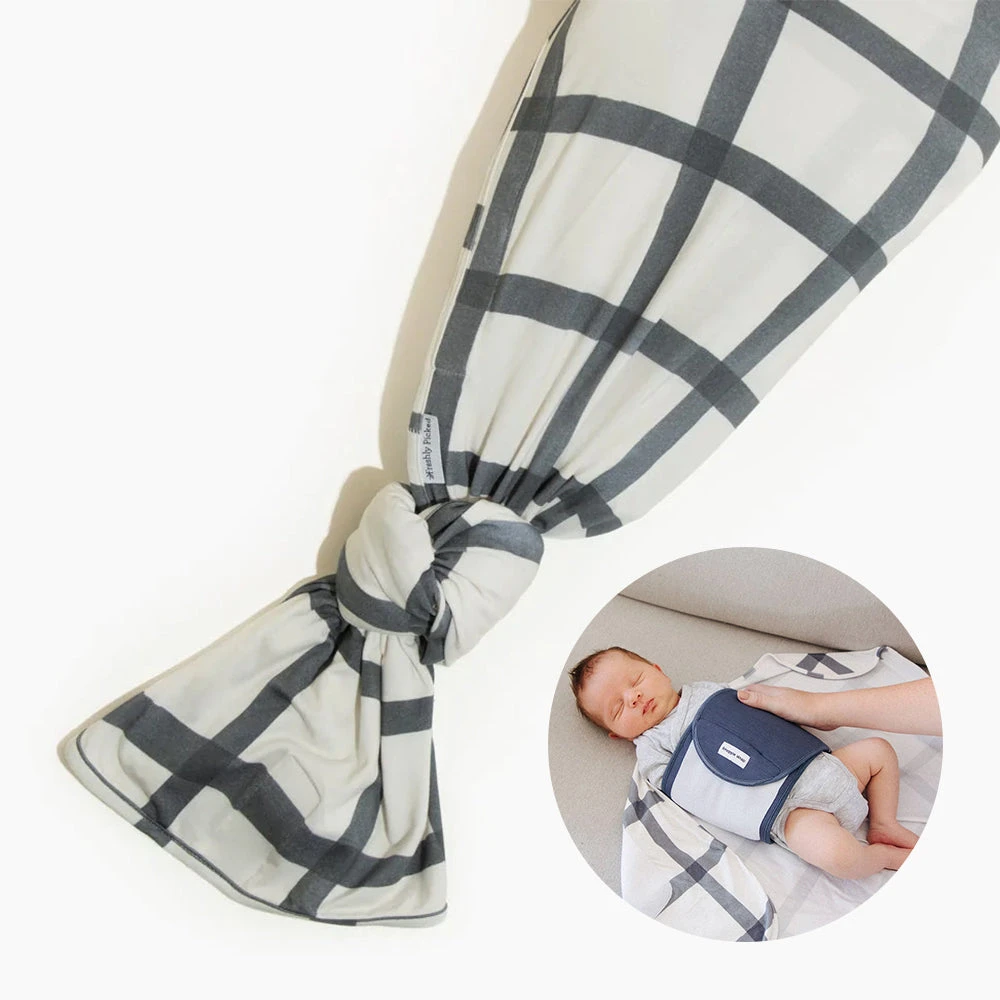 Indigo Windowpane Swaddle II 1 Indigo Windowpane Swaddle II