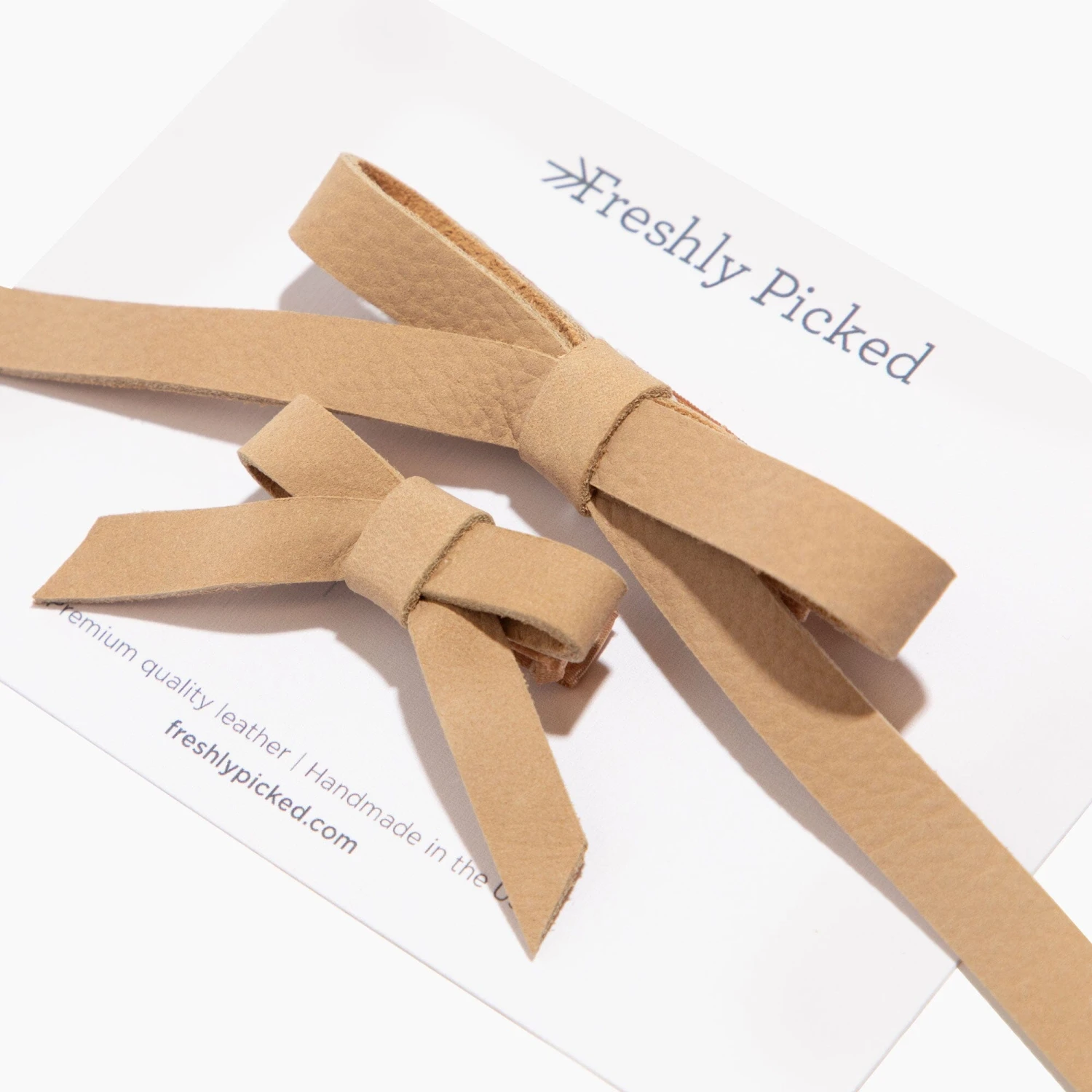 Weathered Brown Mommy And Me Leather Bow Hair Clips 2 Weathered Brown Mommy And Me Leather Bow Hair Clips - Image 2