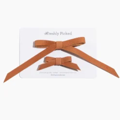 Zion Mommy And Me Leather Bow Hair Clips