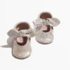 Rose Quartz Knotted Bow Baby Shoe II