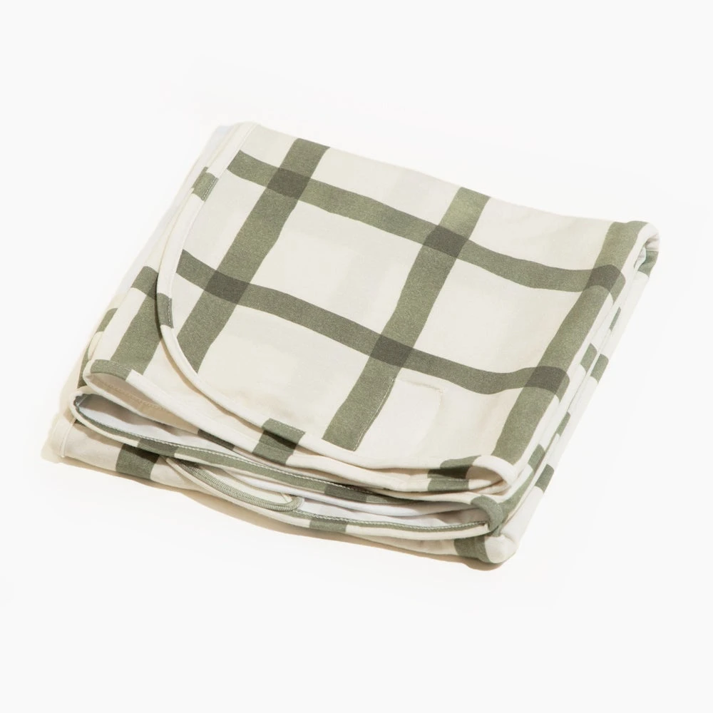 Sage Windowpane Swaddle II 4 Sage Windowpane Swaddle II - Image 4