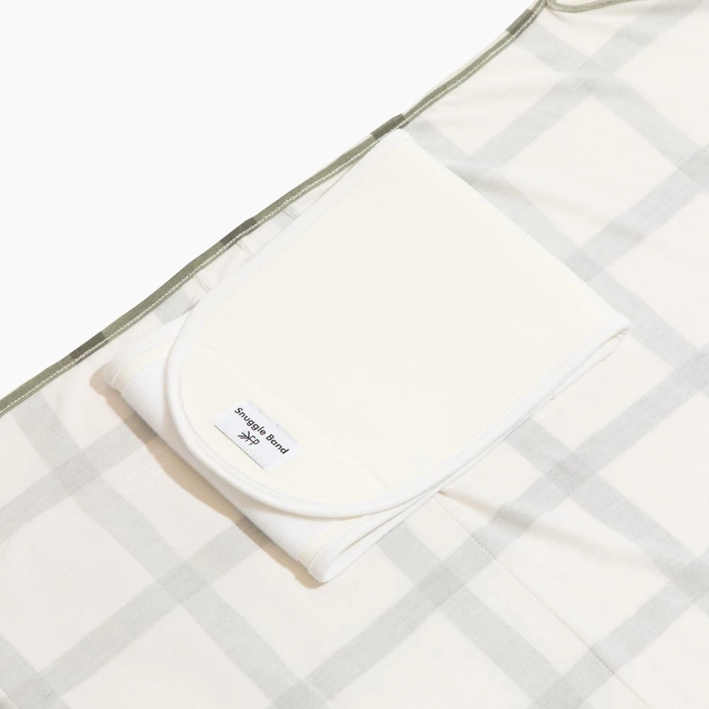 Sage Windowpane Swaddle II 3 Sage Windowpane Swaddle II - Image 3