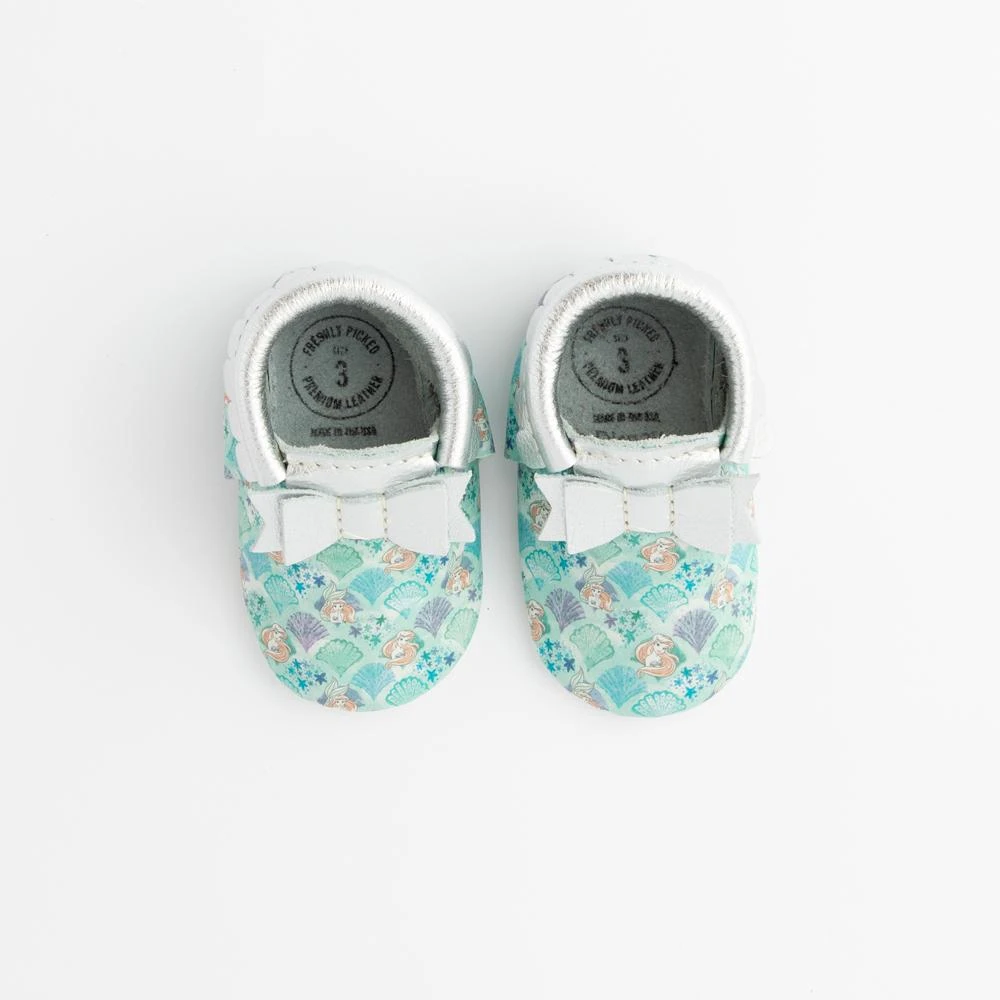 Watercolor Ariel Bow Baby Shoe 2 Watercolor Ariel Bow Baby Shoe - Image 2